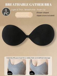 1-2pcs Breathable Round Cup Bra, Wireless Thick Padded Cups, Lift Up Bust, Seamless Invisible Design, Suitable For Wedding Dress, Formal Occasions And Tank Top Matching - Multicolor - View 19