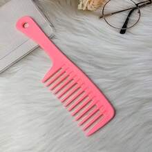 Thick Wide-Tooth Comb, High-Quality Large Blade Comb, Curly Hair Long Hair Wavy Massage Comb, Plastic Shampoo Comb - Multicolor - View 5