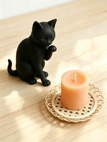 1pc Modern Black Cat Statue - 3D Printed Plastic Figurine, Suitable For/Decor, Minimalist Window Sill And Desktop Decoration, Room, Shelf Collectible Architectural Decor - Black Cat Sculpture Decorative Gift - Multicolor - View 2
