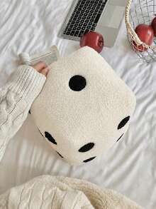 Dice Pillow - A Cute Dice-Shaped Decorative Pillow, Creative And Fun, Looks Exactly Like A Dice, Soft Plush Sofa Cushion, Perfect For Study Time And Game Night, Creative Home Decor Item - White - View 4