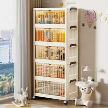 5-Tier Stackable Collapsible Storage Boxes Foldable Bins With Rolling Wheels - Transparent - View 3