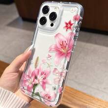 Healing Lily Flower Transparent Phone Case Compatible With IPhone 16/11/12/13/14/15/15Pro/15Plus/15ProMax/7Plus/8Plus/X/XsMax/Xr/11Pro/12Pro/13Pro/14Pro/12Mini/13Mini/11ProMax/12ProMax/13ProMax/14ProMax/14Plus/6/6S/6Plus/7/8/16Pro/16Plus/16ProMax/SE - Multicolor - View 5