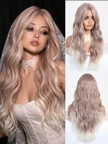 26-Inch Ombre Color Curly Wavy Wigs, Heat-Resistant And Durable Hairpiece For Cosplay Parties, Daily Use Hairpiece. Perfect For Daily Elegance And Heat-Resistant, Colorful Cosplay Synthetic Hairpiece - Multicolor - View 13