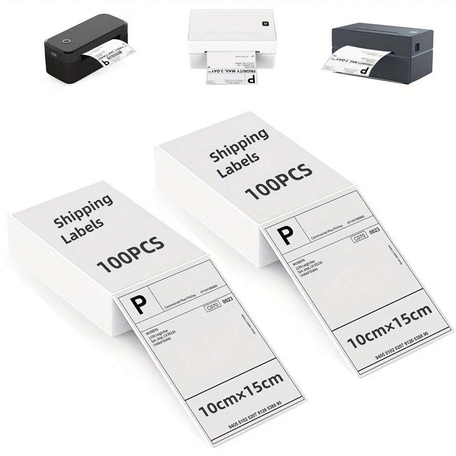 Marklife Labels 4" X 6" 穿孔热敏标签，兼容热敏打印机 - 也适用于其他品牌，折叠纸，强力粘合剂，商用级（4" X 6" - 200 张标签）