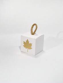 10pcs Autumn Maple Leaf Gift Boxes With Rope Or Ribbon Handle, Paper Favor Boxes For Thanksgiving, Harvest Festival, Friendsgiving, Wedding, Baby Shower, Birthday Party, Small Gift Packaging, Easy To Assemble - 5.5X5.5X5.5cm - View 13