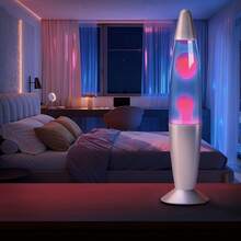 Lava Lamp, Pink Wax Blue Liquid Lava Night Light With Silver Base & Cap, 25W Bulb Included, Standard Plug Vintage Motion Lamp For Home Decor Bedroom Office Gift - US A Type Plug(110-127V) - View 7