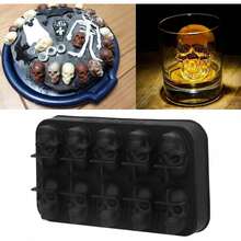 3D Skull Ice Cube Mold Tray – Silicone Halloween Ice Mold With Lid For Whiskey, Cocktails, Iced Coffee & Spooky Party Drinks (Great For Chocolate, Cake Decor & Halloween Celebrations) - Multicolor - View 3