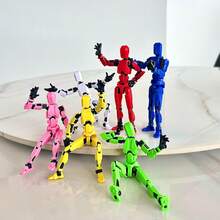 [DUMMY 13 Printable Connectable Figure 2023 Licensed Under CC By 4.0]4PCS-Multi-Color T13 Action Figure Set, 3D Printed Toy Lucky Dummy 13 Desktop Decoration, Multi-Joint Movable, Multiple Poses Freely Adjustable, Christmas Birthday Gift For Boys And Girls (Assembly Required) - Multicolor - View 6
