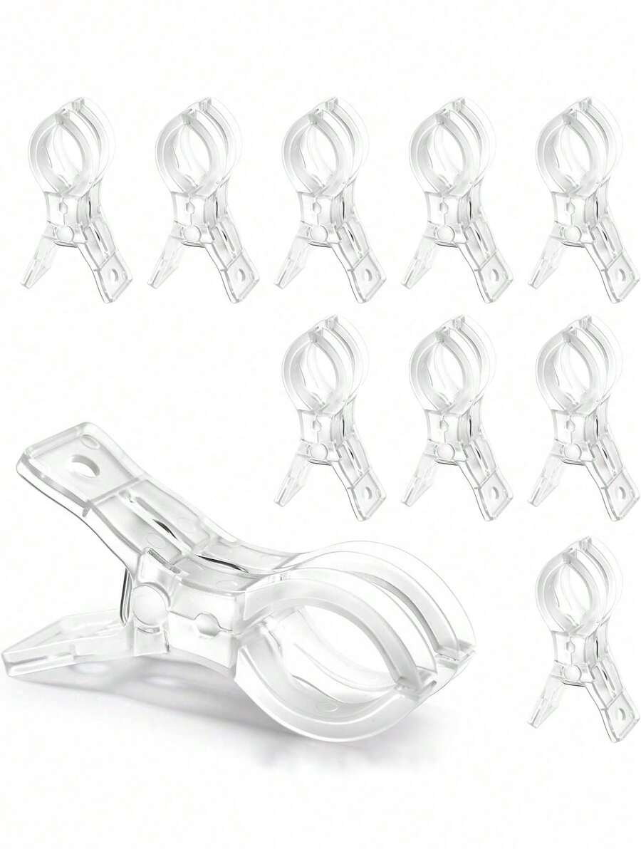 10入/5入 大號透明塑料氣球拱門夾，耐用夾具，適用於氣球拱門套組、生日裝飾、手工藝、攝影工作室，手工藝用品（透明）