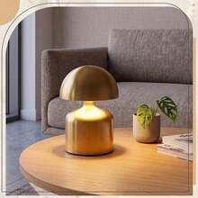 1PC Cordless Touch LED Desk Lamp, Modern Girl Gift Macaron Mushroom Table Lamp, 3-Color Adjustable Dim Bedside Pillow Light, Rechargeable Night Light, Suitable For Bedroom, Living Room, Home Decor And Gifts (Black/Gold) - Multi-color - View 13
