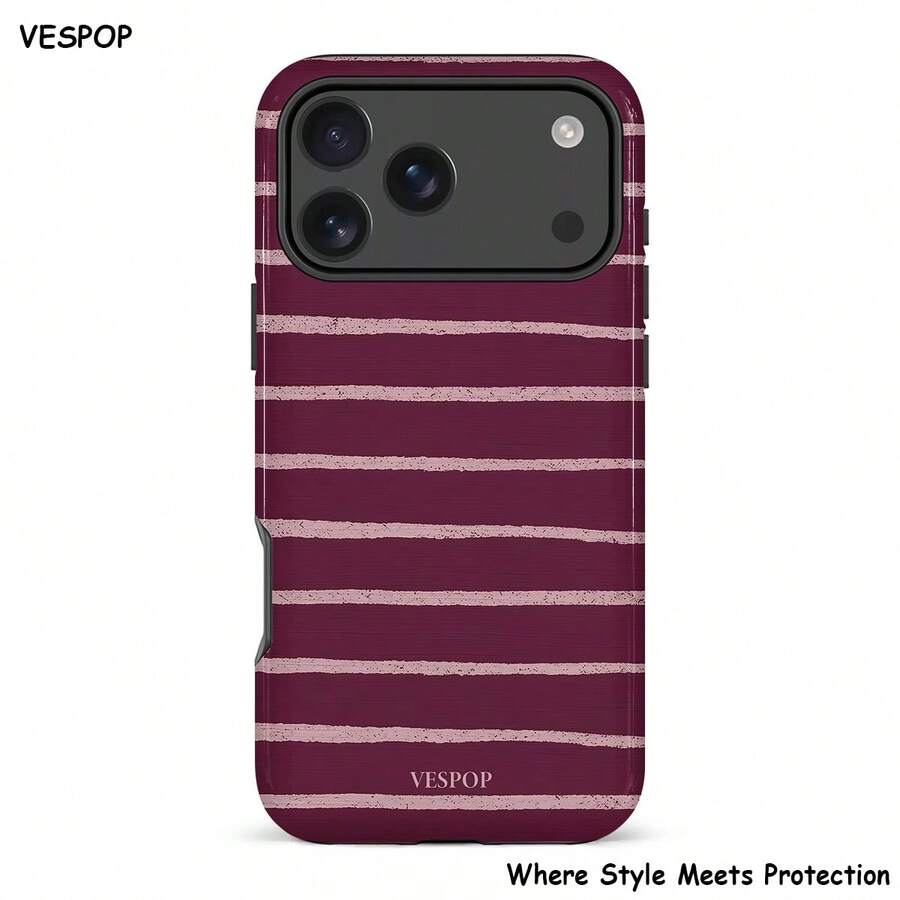 VESPOP Contrast Striped Phone Case, Vintage INS Style Full Coverage Shockproof Protective Cover - For IPhone 18/17/16/15/14/13/12/11 Pro Max/Pro Plus/12 Mini/13 Mini, Compatible With Galaxy S26 S25 S24 S23 S22 S21 Plus Ultra, Compatible With Pixel 8 9 10 PRO - Mixed Color 1 - View 1
