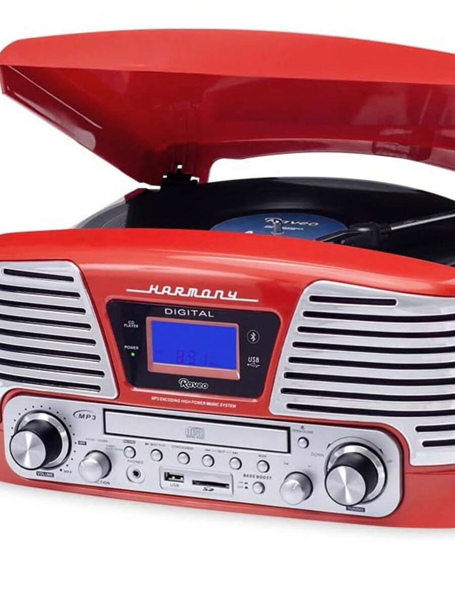Vitrola Red com CD, FM, SD, USB e Bluetooth, Bivolt, Raveo, Harmony BT, 10 - Visão 1