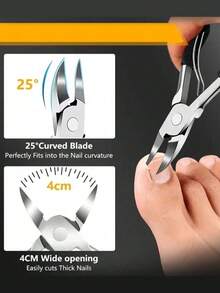 Black Stainless Steel Nail Care Tool Set - Durable Nail Clippers, Nail Scissors And Nail File, Classic Black Handle, Suitable For Men, Women And Elderly - Multicolor - View 6