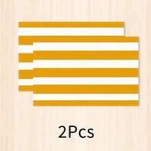 1pc Yellow & White Striped Placemat, Minimalist Modern Table Mat, Dining Table Decor, Easy To Clean Kitchen & Restaurant Home Daily Use, Christmas Holiday Decoration - Multicolor - View 11