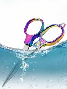 Double Circle Retro Folding Scissors Portable Small Scissors Carry Mini Private Fishing Travel Home Trumpet, For Cutting Threads Back To School,Back To School,School Supplies - Multicolor - View 4