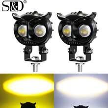 S&D 摩托車 3 吋 LED 霧燈 6000K 3500K 越野駕駛燈 30000 流明 輔助探照燈 工作燈，適用於卡車與汽車 - White and yellow - 查看 1