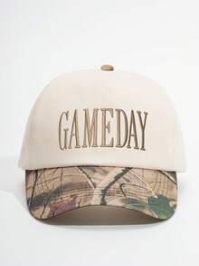 1件中性款「GAMEDAY」豹紋網眼棒球帽，個性化字母刺繡棒球帽，戶外防曬休閒帽，適合春秋季、旅行、海灘 - 棒球帽 - 查看 9