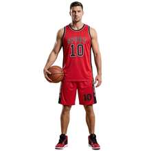Men's Adult Sports Set: T-Shirt With Basketball Shorts - Sport Red - View 1