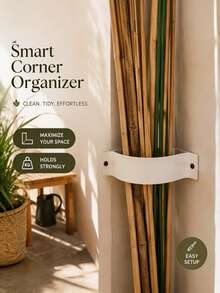 4/2pcs Wall-Mounted Corner Tool Storage Rack Space-Saving Gardening Long Pole Holder Compatible With Bamboo Poles Plant Support Rods Say Goodbye To Clutter Kitchen Storage Organizer Kitchen Storage Organizer Rack - Multicolor - View 4