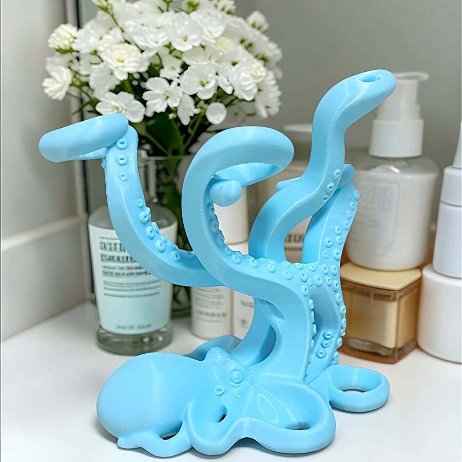 Octopus Tentacle Toothbrush Holder, Multifunctional Makeup Brush Pen Toothbrush Storage Cup, Bathroom Vanity Desktop Decor Storage Box, Unique Housewarming Party Gift - Multicolor - View 1