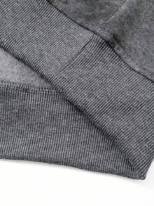 Men's Stand Collar Fashion Half-Zip Warm Outerwear Pullover Sweatshirt With Large Pockets - Grey - View 9