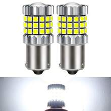TOAUTO 2PCS PY21W P21 5W 1156 Ba15s 1157 Bay15d P21 5W Bau15s 3 PY21W 48 SMD LED Light For Car Flash Brake Bulbs Lights Reverse Parking Lamp - A - View 13