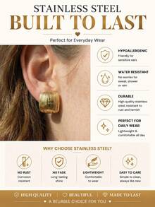 6 Pairs Mystery Earring Bundle Random Selected Stainless Steel Gold-Tone Stud Earrings,Retro Heart Spiral Shell Teardrop Earrings No Duplicate Jewelry - Gold - View 3