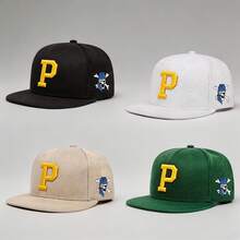 1pc Men's Gothic Letter P Embroidered Hats For Men Adjustable Hats, UV Protection Sun Hat, Perfect For Casual Wear, Parties, Travel, And Holiday Gifts,The Best Gift For Mom And Loved Ones - Multicolor - View 7