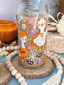 Creative Funny Little Duck Devil Witch Glass Cup, Holiday Gift Iced Drink Cola Tumbler With Straw, Home Atmosphere Photography Glass Cup - Best Choice For Halloween Gift! - Multicolor - View 6