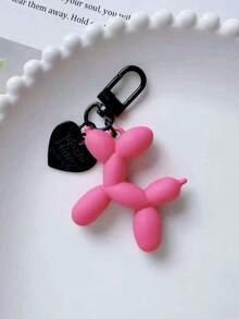1pc Heart Balloon Dog Keychain, Car Accessory Key Ring, Bag/Backpack/Wallet Pendant Key Chain, Valentine's Day/Halloween Gift - Multicolor - View 5