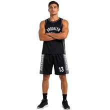 Men's Adult Sports Set: T-Shirt With Basketball Shorts - Negro y gris - Ver 1