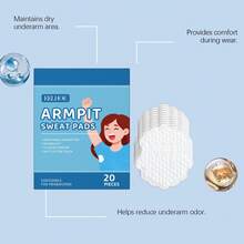 EELHOE 20pcs/40pcs Underarm Sweat Pads, Strong Absorption, Say Goodbye To Sweat Stains, Invisible And Seamless, Long-Lasting Comfort For 12 Hours, No Washing Required, Unisex, Suitable For Students, Office Workers, Commuters, Daily Travel, And Sports Enthusiasts - Sweat-absorbing Patch - View 7