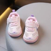 1 Pair Baby Functional Walking Shoes, Spring/Autumn Breathable New Soft Sole Anti-Slip Sports Shoes - Baby Pink - View 3
