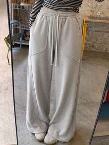 Women's Spring/Autumn Outdoor Casual Loose Long Pants, Versatile Daily Sports Trousers - Light Grey - View 6