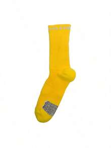 Under Armour Unisex Mid-Calf Socks Curry UA AD Playmaker 1p Mid Lightweight Comfortable Dry Performance Lifestyle Socks 1376231-790 - Yellow - View 4