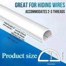 1pc 1m/2m/3 Meters/5m/6m 15mm Wide PVC Cable Management Channel, Self-Adhesive Floor Cord Cover Cable Sleeve, Extension Cord Floor Cable Protector, Invisible Decorative Wire Duct, PVC Hidden Floor Cable Protector, Suitable For Home Office Floor Wire Management - A - View 4