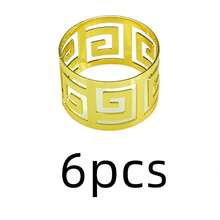 12pcs 6pcs Gold And Silver Minimalist Party Metal Napkin Rings - Gold - View 6