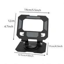 360° Rotating Practical Office Style Tablet Desktop Stand, Adjustable Height & Tilt, Anti-Scratch Silicone Pads, Stable Heavy Base Support, Suitable For Gaming, Video Conferencing, Online Classes - Black - View 2