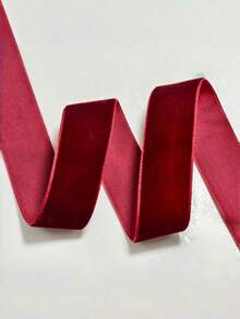 Single-Sided Non-Stretch Colorful Velvet Ribbon, Bow DIY Clothing Christmas Decoration Ribbon, Gift Box Packaging Decoration Ribbon, Clothing Accessories, Suitable For Wedding Decoration, Birthday Holiday, Rose DIY Handmade Ribbon - B - View 11