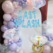 LaVenty Last Splash Banner Balloons Blue White Coastal Bachelorette Decorations Bridal Party Sign Bride To Be Background Beach Bach Supplies - 彩色 - 查看 3