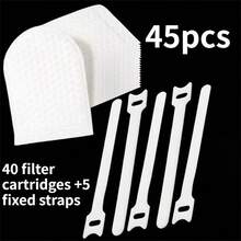 45/110pcs Set (40pcs Filter Cartridges + 5pcs Straps / 100pcs Filter Cartridges + 10pcs Straps) High Density Non-Woven Fabric Faucet Filter Cartridges, Kitchen & Bathroom Universal Tap Water Filter, Easy Installation, Filters Rust, Silt, Impurities, Home Water Purification Accessories - A - View 12