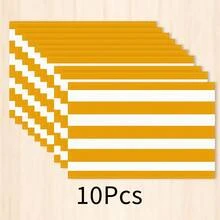 1pc Yellow & White Striped Placemat, Minimalist Modern Table Mat, Dining Table Decor, Easy To Clean Kitchen & Restaurant Home Daily Use, Christmas Holiday Decoration - Multicolor - View 8