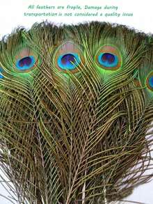 70/50pcs Artificial Peacock Feathers Bulk Pack, Suitable For Vases, Crafts, Weddings, Home Parties, Christmas Decor And More - Multicolor - View 7