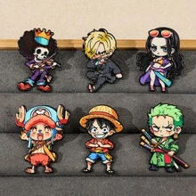One Piece 琺瑯領章針 魯夫 索隆 山治 喬巴 羅賓 布魯克 Q版動漫角色胸章徽章 背包裝飾 粉絲禮物 - 彩色 - 查看 6