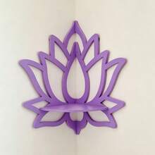 1pc Bohemian Lotus Corner Wall Shelf, Floating Display Rack For Crystal, Candle, Plant, Suitable For Bedroom, Living Room, Yoga Room Zen Home Decor - Hollow Lotus - View 12