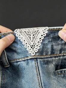 5pcs/Set Handmade Belt Extender, Adjustable, Washable, Exquisite Embroidery Design, Easy To Install, Comfortable To Wear, Waist Adjuster, Handmade Lace Accessory, Suitable For Maternity Wear And Casual Pants - A - View 2