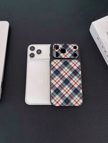 Casing Ponsel Motif Kotak-kotak Vintage Inggris, Warna Kontras Klasik Latar Belakang Beige dengan Cetakan Kotak-kotak Tekstur Kulit Halus, Jendela Besar Perlindungan Penuh, Tahan Aus, Anti Jatuh, Gaya Minimalis Preppy, Pelindung Ponsel Serbaguna, Kompatibel dengan Apple 17 Pro Max/16/16 Pro/16 Pro Max/16 Plus/15/15 Plus/15 Pro/15 Pro Max/14/14 Plus/14 Pro/14 Pro Max/13/13 Pro/13 Pro Max/12/11 - Hitam - View 4