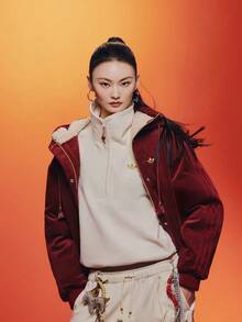 Adidas Originals Women's LNY HALFZIP W Knit Pullover Sweatshirt KT0725 - Beige - View 2