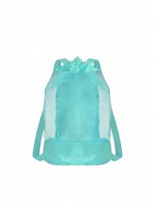 1pc Large Beach Toy Storage Bag, Large Capacity Mesh Beach Bag, Breathable Drawstring Backpack, Beach Shell Storage Bag, Swimming Pool Accessories, Beach Essentials, Shell Collection Bag, Toy Storage Organizer, Cruise Travel Essentials, Vacation Style - Standard Model - View 11