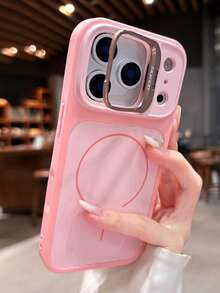 1件 相機保護套 配色雙色磁吸手機殼 相容 iPhone 17 16 15 14 13 Pro Max 無線充電 防震 - 粉色 - 查看 3